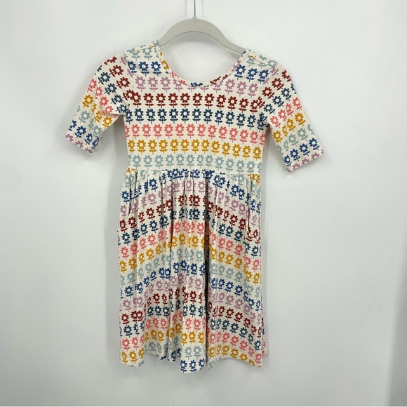 Hanna Andersson flower Print Skater Dress with Pockets size 6-7 - Picture 1 of 4